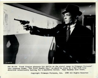 Rare Press Publicity Photo " The First Deadly Sin " Frank Sinatra W/gun 8x10 Orig.
