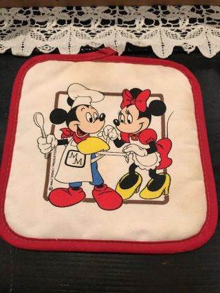 Vintage Potholder Antique Kitchen Decor Mickey Mouse Disney