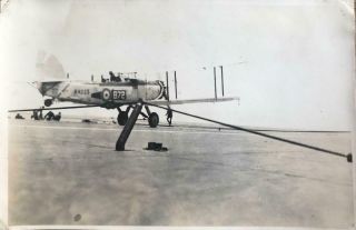 Photograph 1930s Royal Navy Hms Hermes Seal Aircraft Landed By Arresting Gear