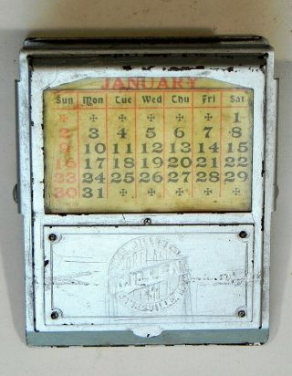 Thos Miller Co Jamesville Ny Antique Office Paper Clip With Perpetual Calendar