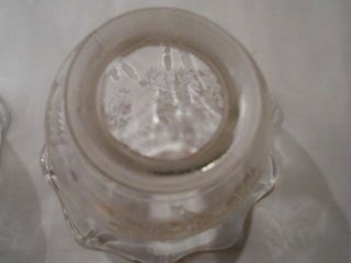 PAIR Matching Vintage Flowered Clear Glass Victorian? Lamp Shades 2 1/4 