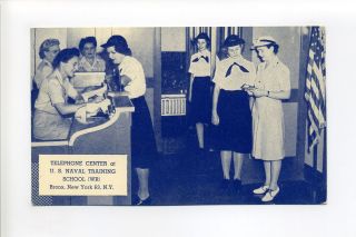 Bronx Ny Vintage Postcard,  Navy,  Telephone Center,  Women In Uniform,  Smiling