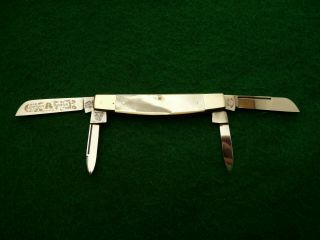 old FRANK BUSTER The CAPTAIN ' S ROOSTER Pearl Congress pattern pocket knife 3