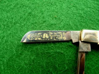 old FRANK BUSTER The CAPTAIN ' S ROOSTER Pearl Congress pattern pocket knife 4