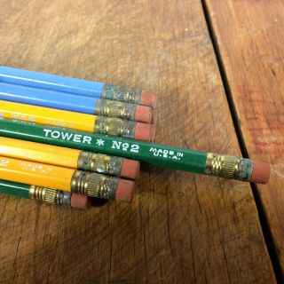 Vintage NOS Deadstock 1950s Mid Century Wood Writing Drawing Pencils Tower USA 2