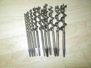 Vintage Winchester Auger Brace Drill Bits.  10 @ 1200 Series 11 Total User Tools