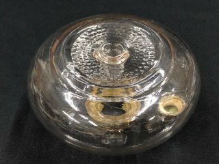 c.  1880 - 1900’s Clear Glass No.  2 size Hanging Bracket Peg Font Oil Lamp Base NR EX 8