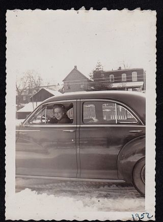 Antique Vintage Photograph Woman Driving Vintage Car Looking Out Window