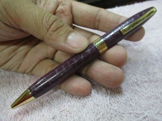 Sheaffer Legacy Purple Leather And Gold Ball Point Pen