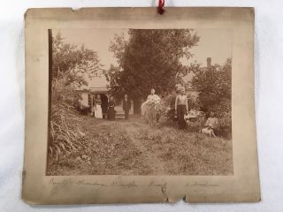 1880’s CABINET CARD PHOTO Named Barnett Family Dog Farmhouse Ashland County Ohio 3