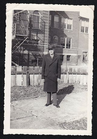 Antique Vintage Photograph Man In Hat Standing In Yard - Carbondale Pa.
