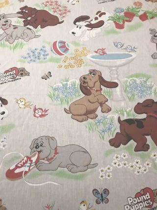 Pound Puppies Vintage Twin Sheet Puppy Dog The Bibb Co Company
