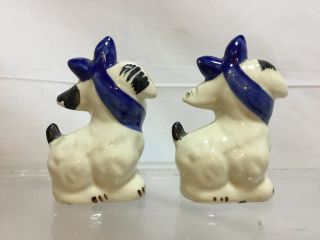 VINTAGE SHAWNEE MUGGSY small SALT & PEPPER SHAKERS with GOLD TRIM from 1946 cl 3