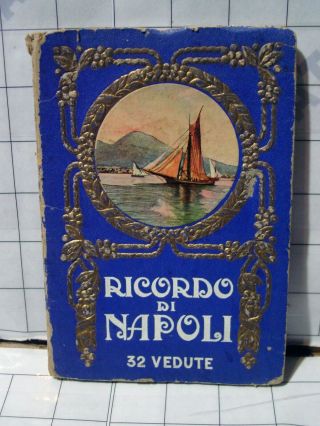 Antique Naples Italy Foldout Picture Panels Old Ricordo Napoli 32 Vedute Book