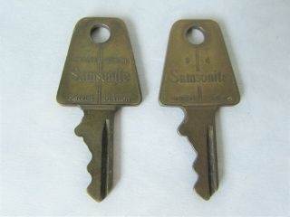 Vintage Set Of 2 SAMSONITE 94 Brass Luggage Keys Shwayder Bros Made In USA 2
