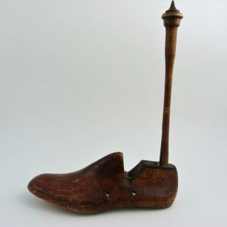Antique Carved Wooden Shoe Last Converted To A Toilet Roll Holder