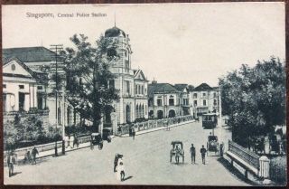 Antique Singapore Pc View Of The Central Police Station Singapore Exterior View