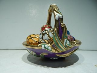 The Franklin House Of Faberge Spring Egg Basket With 9 Eggs