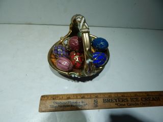 THE FRANKLIN HOUSE OF FABERGE SPRING EGG BASKET WITH 9 EGGS 6