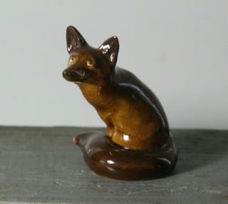 Antique Early 20thc Royal Doulton Charles Noke Brown Seated Fox Figurine