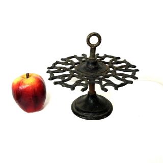 Antique Cast Iron Rubber Office Stamp Holder Rotating Stand Rack