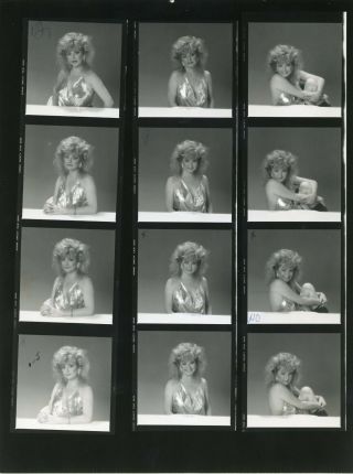 12) Vintage 2.  25 Negatives,  proof Sheet Pretty 80 ' s Blonde Model,  Actress Pin Up 3