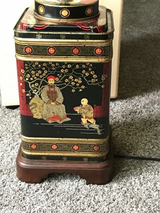 Vintage Frederick Cooper Asian Chinese Japanese Chinoiserie Tole Tea Lamp 26” H