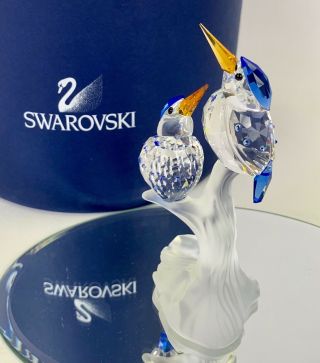 Swarovski Crystal Malachite Kingfishers Birds 623323 With Box