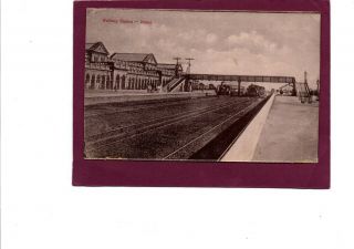Vintage Postcard Railway Station At Jhansi Upper Pradesh India C.  1910