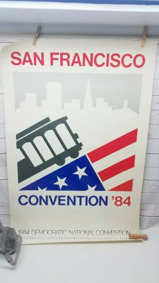 1984 San Fransisco Democratic Convention Poster 24 " X36 "