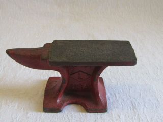 Vintage Antique Miniature Red Anvil 219 “l” Usa Jeweler Salesman Sample 1.  5 Lbs.