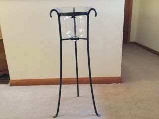 Longaberger Wrought Iron & Glass Candle Stand - Rare