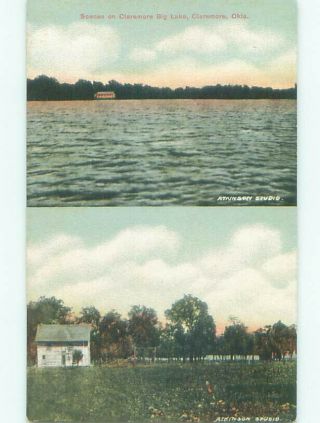 Divided - Back Two Views On One Postcard Claremore - Near Tulsa Oklahoma Ok Ae4842