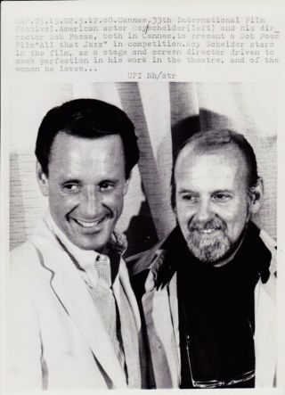1980 Vintage Photograph - Roy Scheider & Bob Fosse - Cannes - " All The Jazz "