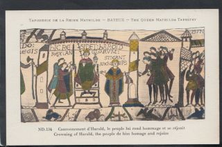 History Postcard - Bayeux - The Queen Mathilda Tapestry - Harold Rs12678