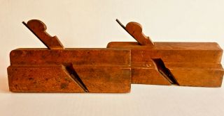 Antique Wood Plane Set Of 2 Molding D.  R.  Barton Rochester Ny 1832 Carpenter