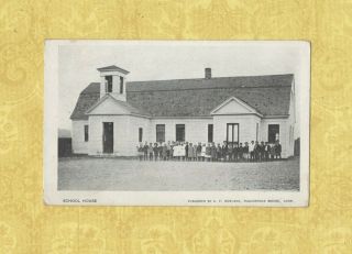 Ct Poquonnock Bridge Groton 1908 - 29 Rare Postcard School House Conn Education
