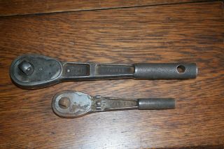 2 Vintage Craftsman Ratchets,  T - 2 - 46 Usa 1/2 " Drive And 6 3/4 " 3/8 Drive Forged