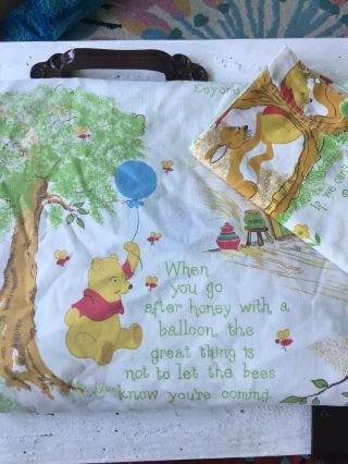 Disney Winnie The Pooh Vintage Twin Sheet Set,  Pillow Case,  Fitted & Flat Sheet