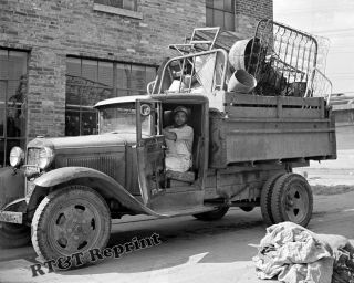 Photograph Wwii Scrap / Junk Program Pickup Truck 1942 8x10