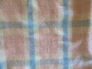 Vtg Chatham 100 Wool Blanket,  Pink Blue Plaid,  Cutter Or Repurpose