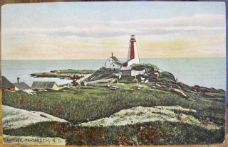 Vtg Postcard Cape Forchu Lighthouse Yarmouth Ns Nova Scotia Canada Tuck 