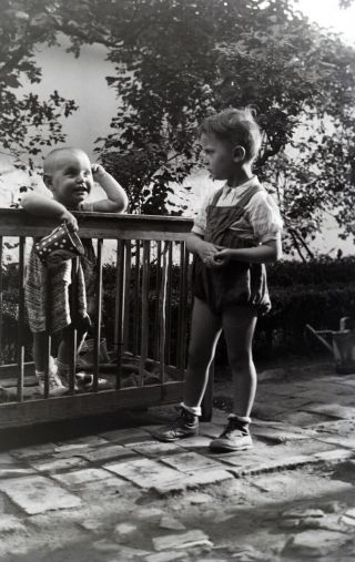 Vintage Photo Negative Two Little Kids 1941 Hungary