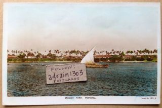 Mombasa English Point Rppc C1950s Posted.  Fishing Boats/ Dhow Publ Huseini