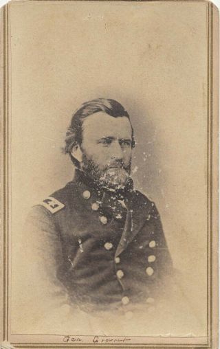 Cdv Of Civil War General And President,  Ulysses S.  Grant Tax Stamp