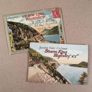Hudson River Ny: Two 1920s Storm King Highway Multi - View Accordion View Folders