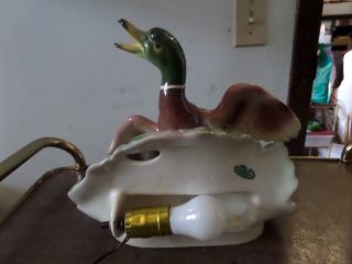 Vintage Maddux of California Pottery Duck In Flight Planter TV - Table Lamp 6