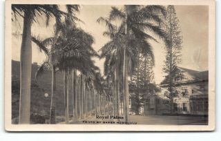 Palm Drive Ray Jerome Baker Mailed 1927 Hawaii Real Photo Postcard RPPC 2