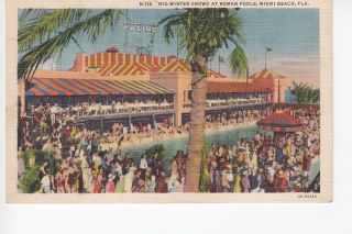 Crowds At Roman Pools Miami Beach Fl