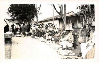 Rppc Chichicastenango,  Guatemala Market Scene C1950s Vintage Postcard